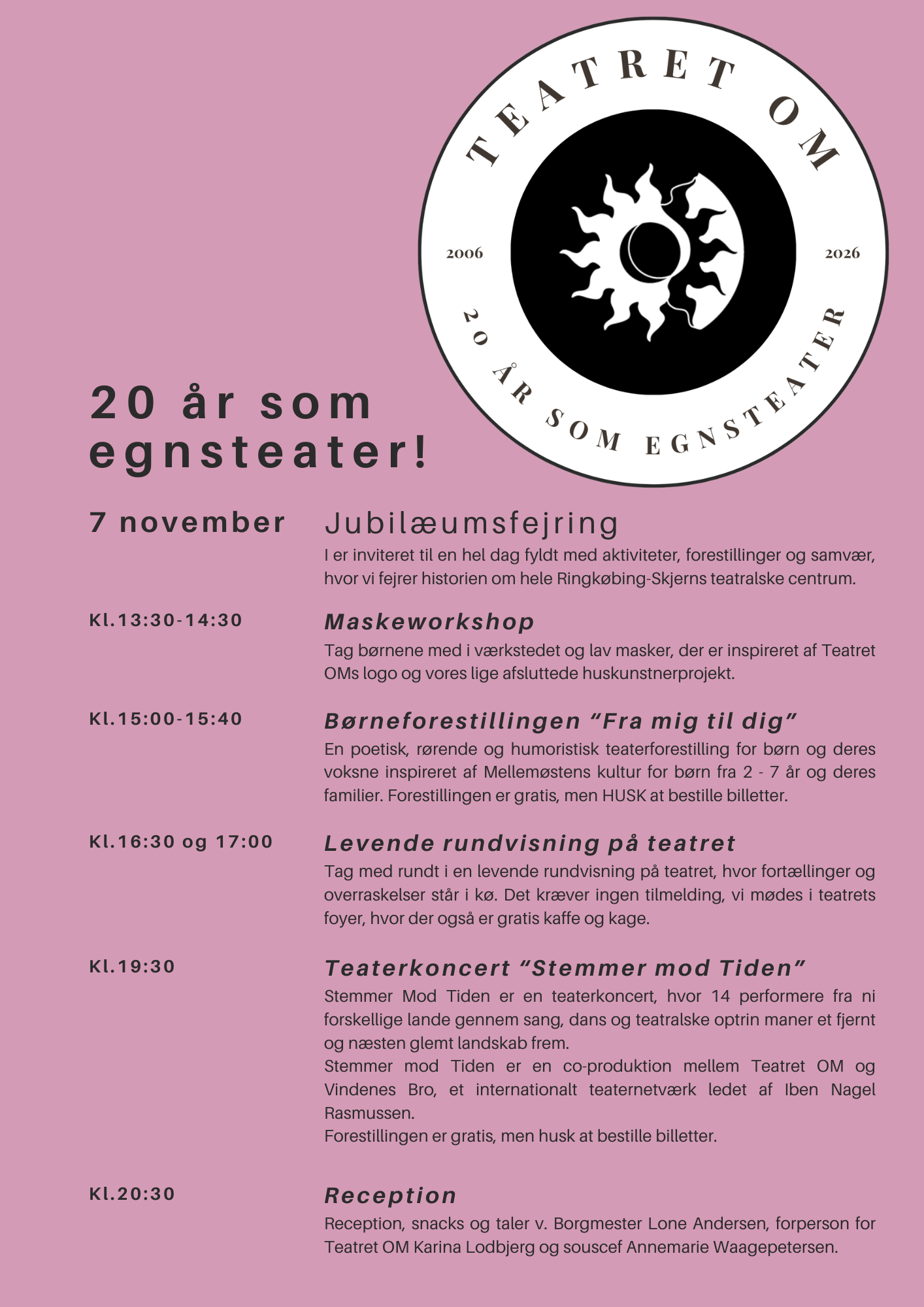 Teatret OM fejrer 20 års jubilæum som egnsteater!